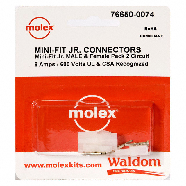 Molex Connector Corporation - 76650-0074 - KIT CONN MINI-FIT JR 2 CIRCUITS
