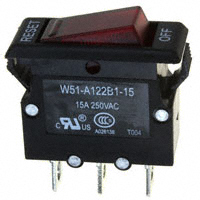 TE Connectivity Potter & Brumfield Relays - W51-A122B1-15 - CIR BRKR THRM 15A 250VAC 50VDC